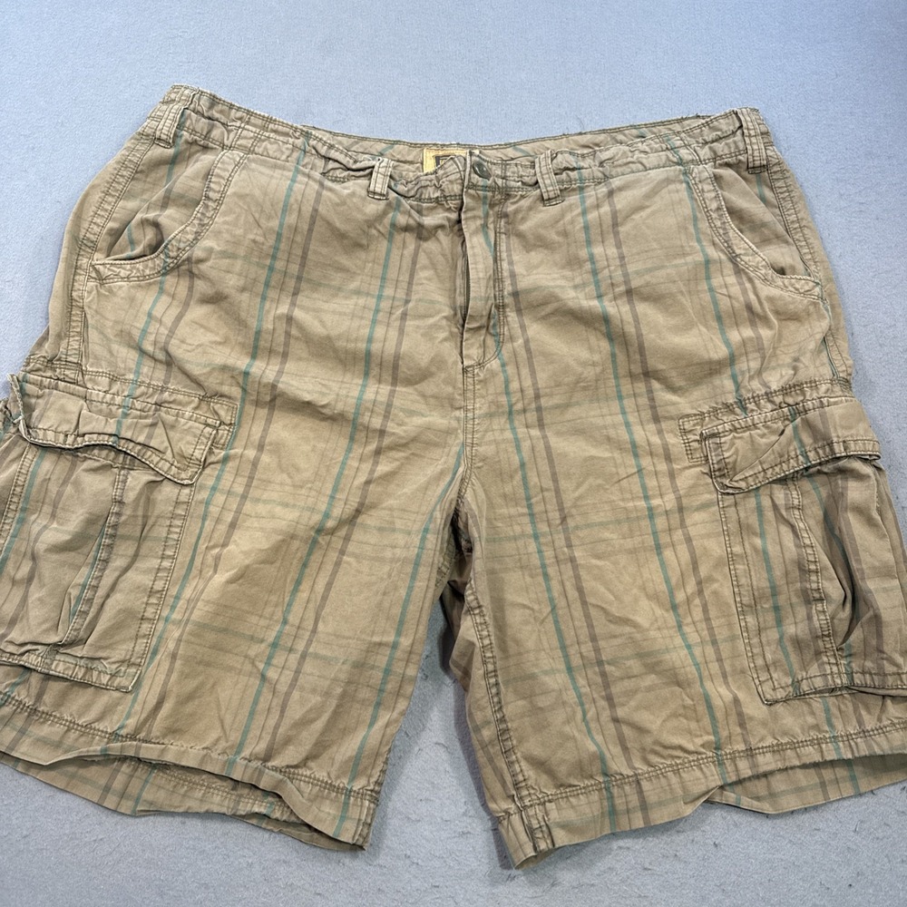 Foundry Supply SHORTS MENS 46 Company Cargo KHAKI Plaid Mens